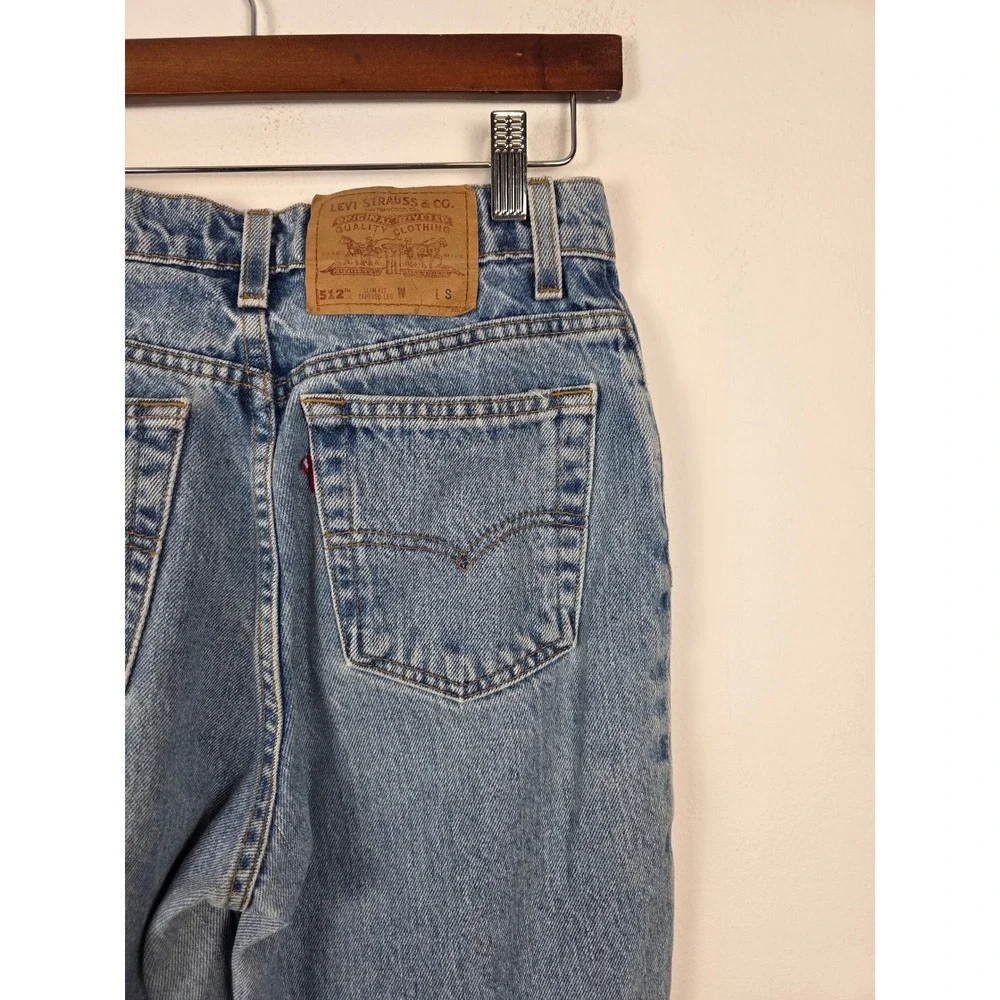 Levi's 512 Vintage 1996 Women's Light‎ Wash Slim Fit Tapered Leg Jeans Size 7S - Picture 5 of 10